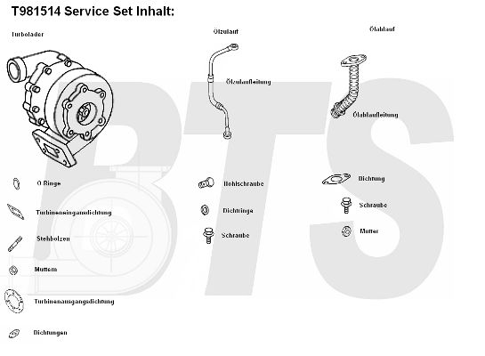 BTS TURBO Kompresors, Turbopūte T981514